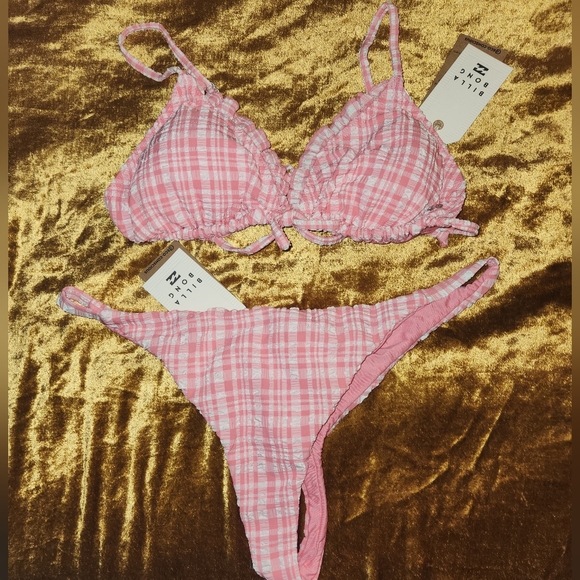 Billabong Pink Tide Bikini Set Triangle Top Medium & Maya Bottom Large - Picture 11 of 14